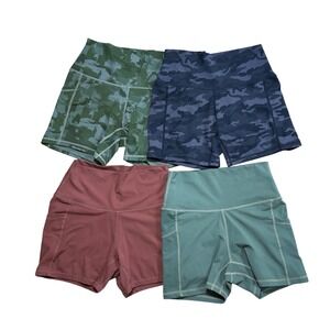 Sunzel Biker Shorts Bundle Medium 3" Inseam Pockets Gym Yoga Activewear Lot of 4